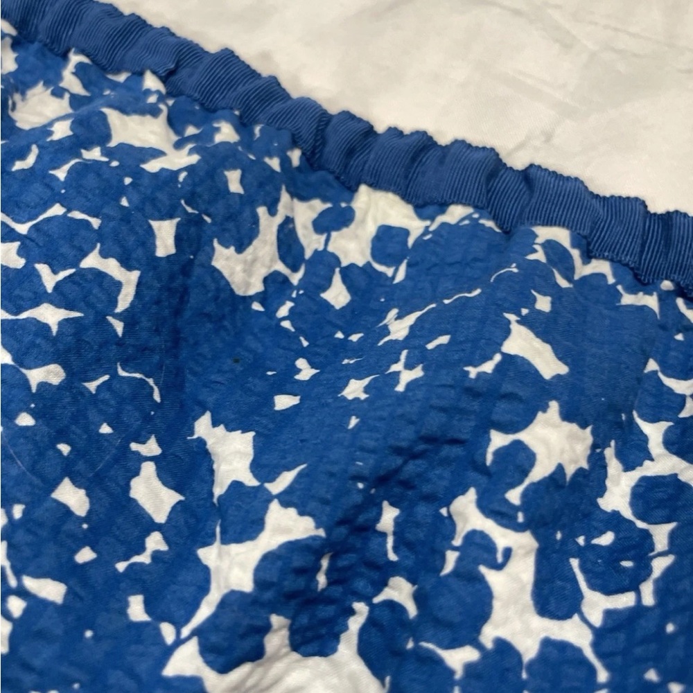 J Crew Strapless Boeing Midi Dress Blue White Flowers Women’s‎ 0 Fully Lined Zip - Picture 6 of 15